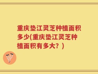 重庆垫江灵芝种植面积多少(重庆垫江灵芝种植面积有多大？)