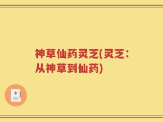 神草仙药灵芝(灵芝：从神草到仙药)