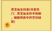 灵芝仙女抖音(抖音热门：灵芝仙女妙手炮制，破解传统中药烹饪秘密)