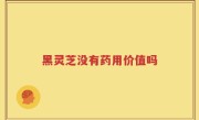 黑灵芝没有药用价值吗