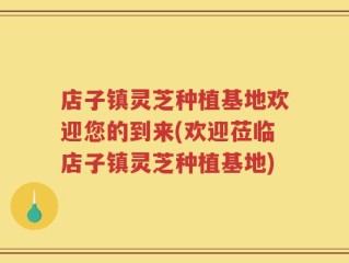 店子镇灵芝种植基地欢迎您的到来(欢迎莅临店子镇灵芝种植基地)