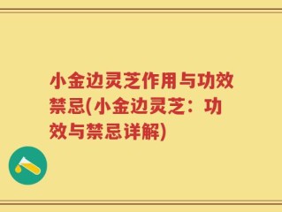 小金边灵芝作用与功效禁忌(小金边灵芝：功效与禁忌详解)