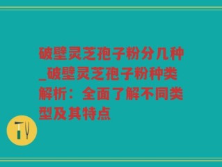破壁灵芝孢子粉分几种_破壁灵芝孢子粉种类解析：全面了解不同类型及其特点