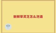 新鲜草灵芝怎么泡酒