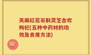 天麻红花石斛灵芝合欢枸杞(五种中药材的功效及食用方法)