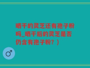 晒干的灵芝还有孢子粉吗_晒干后的灵芝是否仍含有孢子粉？)