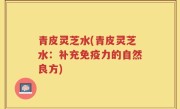 青皮灵芝水(青皮灵芝水：补充免疫力的自然良方)