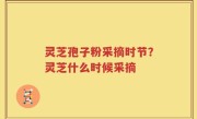灵芝孢子粉采摘时节？灵芝什么时候采摘