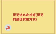 灵芝这么吃才好(灵芝的最佳食用方式)