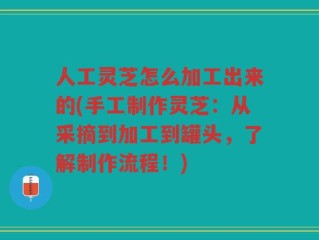 人工灵芝怎么加工出来的(手工制作灵芝：从采摘到加工到罐头，了解制作流程！)
