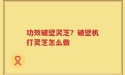 功效破壁灵芝？破壁机打灵芝怎么做