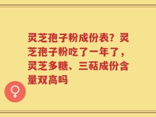灵芝孢子粉成份表？灵芝孢子粉吃了一年了，灵芝多糖、三萜成份含量双高吗
