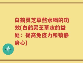 白鹤灵芝草熬水喝的功效(白鹤灵芝草水的益处：提高免疫力和镇静身心)