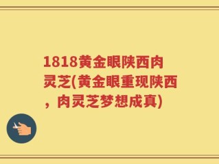 1818黄金眼陕西肉灵芝(黄金眼重现陕西，肉灵芝梦想成真)