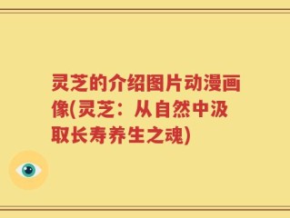 灵芝的介绍图片动漫画像(灵芝：从自然中汲取长寿养生之魂)