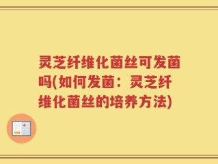 灵芝纤维化菌丝可发菌吗(如何发菌：灵芝纤维化菌丝的培养方法)