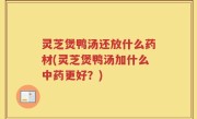 灵芝煲鸭汤还放什么药材(灵芝煲鸭汤加什么中药更好？)