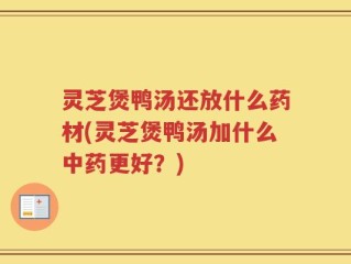 灵芝煲鸭汤还放什么药材(灵芝煲鸭汤加什么中药更好？)