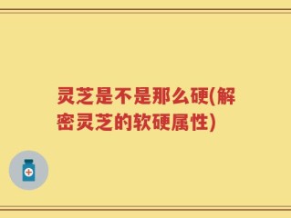 灵芝是不是那么硬(解密灵芝的软硬属性)