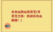 长白山跑山找灵芝(寻灵芝之旅：挑战长白山巅峰！)