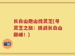 长白山跑山找灵芝(寻灵芝之旅：挑战长白山巅峰！)