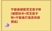 宁都县破壁灵芝孢子粉(破壁技术+灵芝孢子粉=宁都县打造高效保健品)
