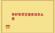 养肝草灵芝猪骨汤怎么煮