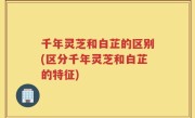 千年灵芝和白芷的区别(区分千年灵芝和白芷的特征)