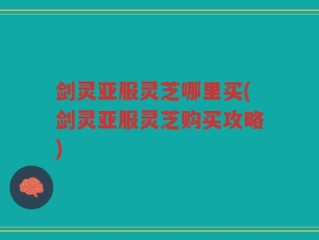 剑灵亚服灵芝哪里买(剑灵亚服灵芝购买攻略)