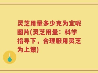 灵芝用量多少克为宜呢图片(灵芝用量：科学指导下，合理服用灵芝为上策)