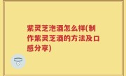 紫灵芝泡酒怎么样(制作紫灵芝酒的方法及口感分享)