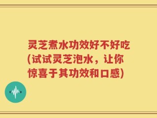 灵芝煮水功效好不好吃(试试灵芝泡水，让你惊喜于其功效和口感)