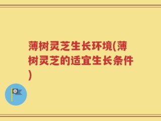 薄树灵芝生长环境(薄树灵芝的适宜生长条件)