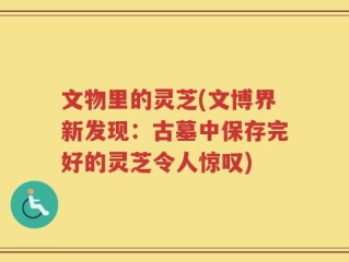 文物里的灵芝(文博界新发现：古墓中保存完好的灵芝令人惊叹)