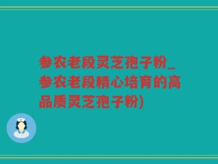 参农老段灵芝孢子粉_参农老段精心培育的高品质灵芝孢子粉)