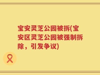 宝安灵芝公园被拆(宝安区灵芝公园被强制拆除，引发争议)