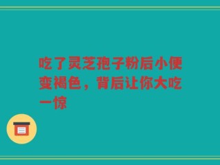 吃了灵芝孢子粉后小便变褐色，背后让你大吃一惊