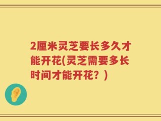 2厘米灵芝要长多久才能开花(灵芝需要多长时间才能开花？)