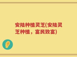 安陆种植灵芝(安陆灵芝种植，富民致富)