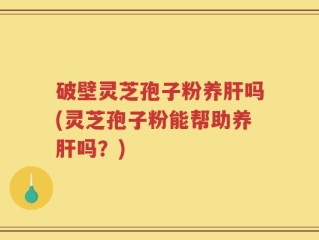 破壁灵芝孢子粉养肝吗(灵芝孢子粉能帮助养肝吗？)