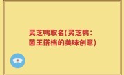 灵芝鸭取名(灵芝鸭：菌王搭档的美味创意)