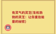 有灵气的灵芝(生机勃勃的灵芝：让你重拾能量的秘密)