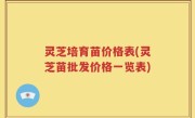 灵芝培育苗价格表(灵芝苗批发价格一览表)