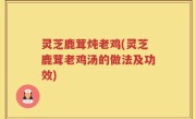 灵芝鹿茸炖老鸡(灵芝鹿茸老鸡汤的做法及功效)