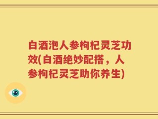 白酒泡人参枸杞灵芝功效(白酒绝妙配搭，人参枸杞灵芝助你养生)