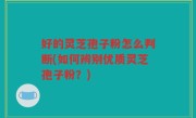 好的灵芝孢子粉怎么判断(如何辨别优质灵芝孢子粉？)