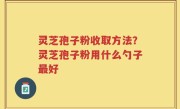 灵芝孢子粉收取方法？灵芝孢子粉用什么勺子最好