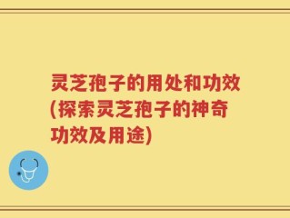 灵芝孢子的用处和功效(探索灵芝孢子的神奇功效及用途)