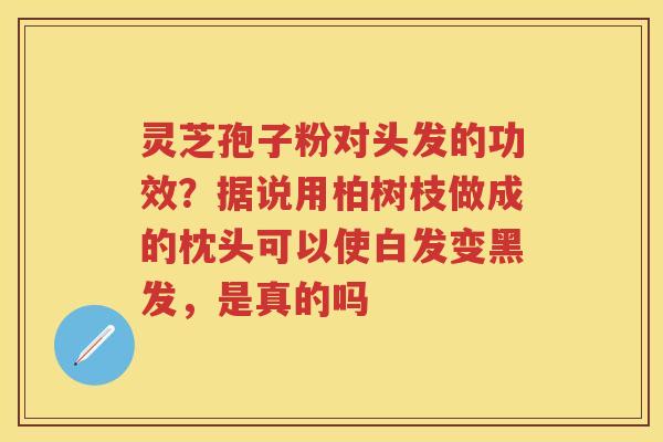 灵芝孢子粉对头发的功效?据说用柏树枝做成的枕头可以使白发变黑发,是真的吗 灵芝孢子粉对头发的功效?据说用柏树枝做成的枕头可以使白发变黑发,是真的吗