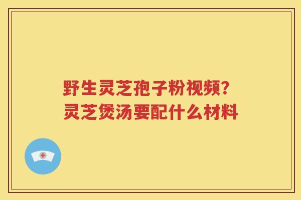 野生灵芝孢子粉视频？灵芝煲汤要配什么材料